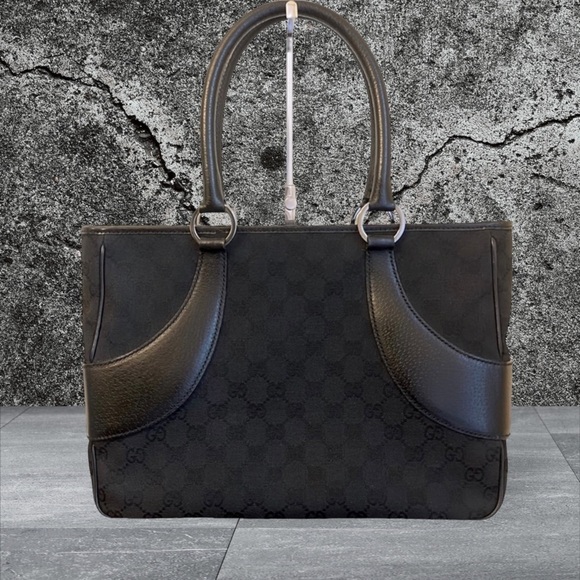 Gucci Satchel Shoulder Bag Black Limited Edition Rare Like New GG Vintage - Picture 3 of 16